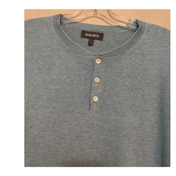 Bonobos Henley Sweater Mens Large Cotton Linen Blend Long Sleeve Pullover New - Picture 6 of 6